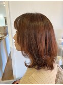 ピンクブラウンくびれヘア