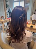 【ヘアセット】【ハーフツインアレンジ】【お呼ばれセット】