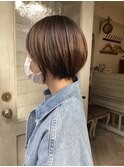丸みショート襟足スッキリ新生活ヘア梅ヶ丘カットの上手い美容室