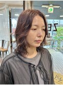 顔まわりカットでウルフパーマ☆ももこ