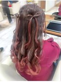 ライブヘアに!!ハーフツインリボンアレンジ