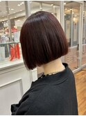 ブリーチなしボルドーカラー