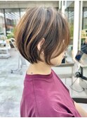 大人ショートボブ丸みショートカットマッシュショート前髪あり