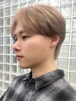 オリーブベージュメンズミルクティーベージュシースルーマッシュ