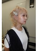 ホワイトブロンドウルフショート