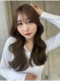 外はね/ウェーブ巻き/レイヤーカット/シースルー/前髪