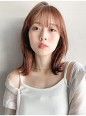 小顔黒髪オリーブグレークラゲヘアーココアベージュ外ハネボブa