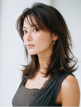 クラゲヘアー/小顔/ココアベージュ/オリーブグレー/川西