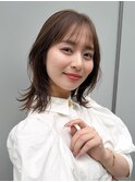 ナチュラル小顔前髪あり後れ毛サイドバング結べるボブくびれヘア