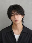 シースルーマッシュウルフ＆ニュアンスパーマ＆黒髪＆ウルフ