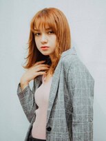 アリウス(ALIUS by posh)&nbsp;【ALIUS 池袋】ダブルカラー×オレンジ×ミディアムウルフ