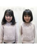 【柴田彩香】キッズカットBefore after スッキリボブ☆