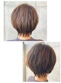無造作ショートボブ☆緩めパーマ40代からのヘアスタイル☆