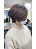くびれショート/マロンブラウン/大人ショートボブ／山口