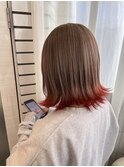 ミルクティーベージュ×裾カラー