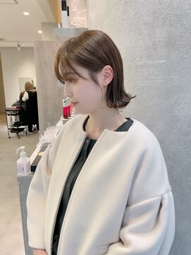 ソル(SOL) 切りっぱなしボブ/ヘアカラー/ボブ/グレージュ/前髪カット