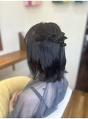 ハーフアップヘアセット