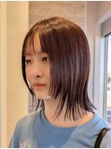 ウルフショート　前髪カット　艶髪　くびれ巻き　サイドバング