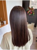 ブラウン×セミロング
