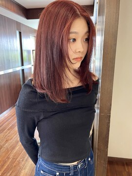 ダアッカ(da acca) ブリーチなしダブルカラーボルドーレッド