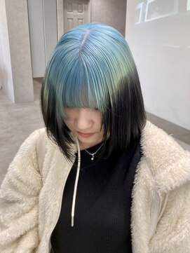 ヘアサロン ドット トウキョウ カラー 町田店(hair salon dot. tokyo color) ホワイトブロンド/外ハネボブ/ブルーブラック/ワイドバング/町田