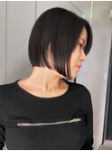 タイトボブ切りっぱなしボブ暗髪ボブヘイリーボブ大阪梅田@岸本