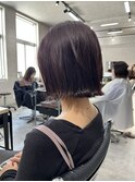切りっぱなしボブ　外ハネボブ　髪質改善カラー　表参道