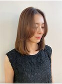 顔まわりカット/レイヤーカット/透明感/ブラウンアッシュ