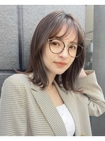 ガーデン 銀座(GARDEN)&nbsp;ミディアムヘア暗めカラー大人かわいいレイヤーカット前髪カット