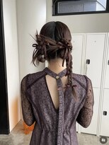 エイチ(811)&nbsp;バレイヤージュボブヘアセミロング前髪タッセルボブ姫カット