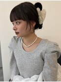 顔周りレイヤーカットロングレイヤーボブ韓国ヘアハッシュカット