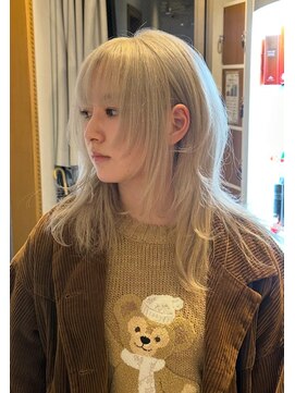 ブランニュー オーバー 難波店(Brandnew over) ハイトーンベージュ ロングハッシュレイヤー