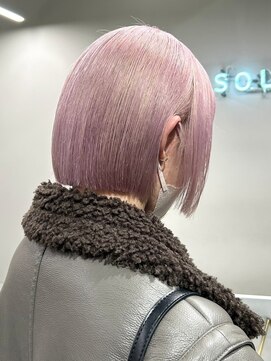 ソル ジングウマエ(SOL JINGUMAE) ダブルカラーピンクベージュピンクブラウンカラーレイヤーカット