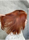オレンジカラー！ブリーチなし、こだわりのカラーリング