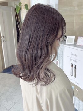 ラテ(latte) イヤリングカラー*ラベンダー×ホワイトベージュ