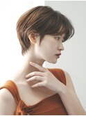 前下がりショート・ボブ/パーマ/前髪なし/30代/40代/50代/長め