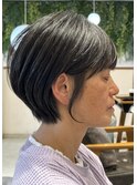 【くびれショート/小顔ショートヘア/グレイヘアー】