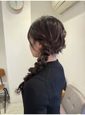 サイド編みおろしヘア
