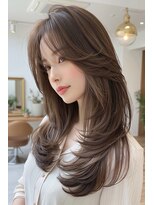 ノイエ 原宿 北参道(NoIE) ハッシュカットシースルーバングフレンチバングレイヤーカット