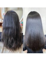 アンフィシュピトロワ(AnFye spi tlow)&nbsp;パーマとブリーチしている方を髪質改善縮毛矯正で艶髪ストレート