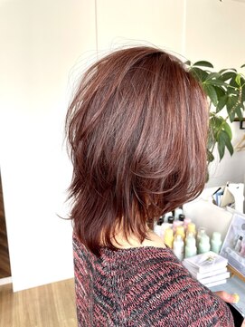 ヘアーデザイン シーベル(HAIR DESIGN SEA BELLE) ウルフレイヤー×ピンクベージュ