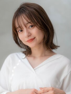 エースハバナ 渋谷(1 HAVANA) 20代30代大人可愛いミディアムレイヤー外ハネボブ/前髪