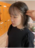 インナーカラーミルクベージュイヤリングカラーハイトーンカラー