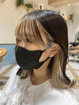 ロンド ストラーダ 心斎橋(Lond strada) 韓国前髪顔周りロング×インナーグレージュ[心斎橋/髪質改善]