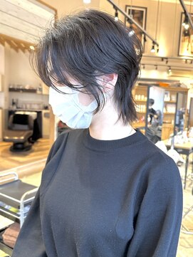 ラボヌールヘアーレーヴ 池袋店(La Bonheur hair reve) ショートウルフセシルカットアイスグレージュフリンジウェーブ