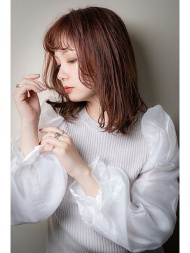 カバーヘア イヴ 戸頭店(COVER HAIR EVE) 前髪パーマベビーピンク姫カットふわミディw戸頭20代30代40代