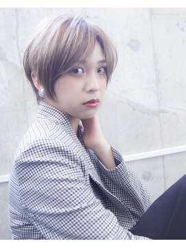 ジェニーバイメノン(JENNIE by Menon) マッシュショート×マロンベージュ 前髪