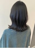 【西村】透ける暗髪_ブルーブラック_グレジュー_くびれレイヤー