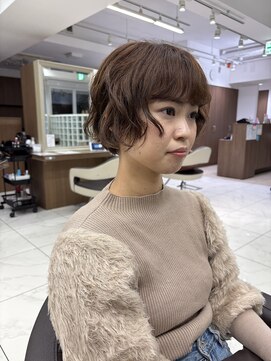 アッシュ 下北沢店(Ash) ショートボブパーマ×ヘーゼルブラウン