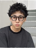 アップバングベリーショートブルーブラック